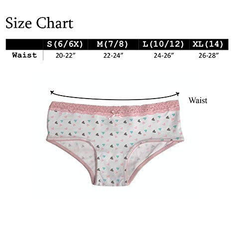 Popular Girls Underwear Hipster Panty - Soft Cotton Panties Underwear for Girls & Teen Size 7-14 - Multipack