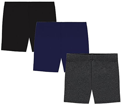 MY WAY Toddlers & Girls Bike Shorts Cotton & Spandex — Biker Shorts for Under Dresses, Cartwheel & Dance - 3 Pack Sizes 2T-16
