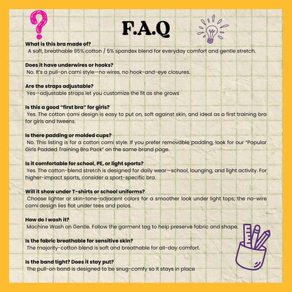 Girls Cotton Training Bras