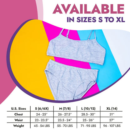 Popular Matching Girls Underwear Set - Crop Cami Training Bras for Girls with Hipster Girls Panties 10 pieces