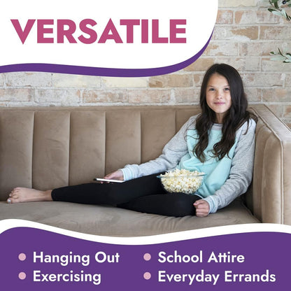 Popular Girls Leggings Ankle Length - Comfortable Leggings for Girls. Cotton Leggings Great for Softness and Breathability.