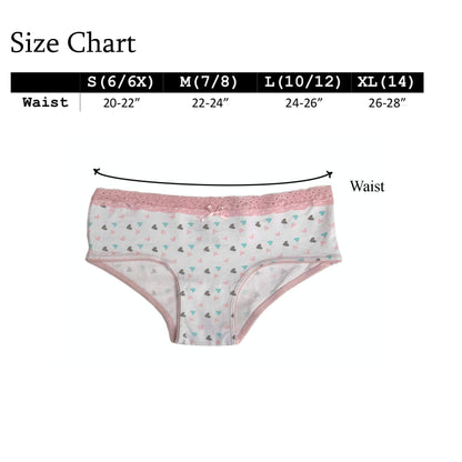 Popular Girls Underwear Hipster Panty - Soft Cotton Panties Underwear for Girls & Teen Size 7-14 - Multipack