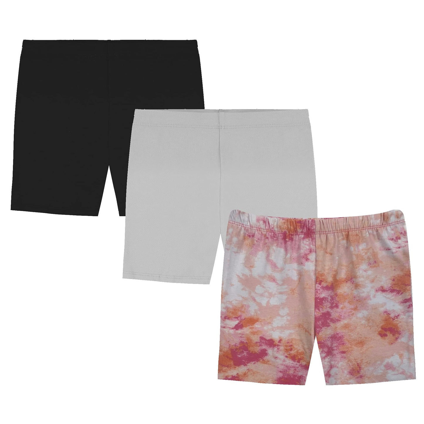 MY WAY Toddlers & Girls Bike Shorts Cotton & Spandex — Biker Shorts for Under Dresses, Cartwheel & Dance - 3 Pack Sizes 2T-16