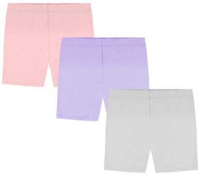 MY WAY Toddlers & Girls Bike Shorts Cotton & Spandex — Biker Shorts for Under Dresses, Cartwheel & Dance - 3 Pack Sizes 2T-16