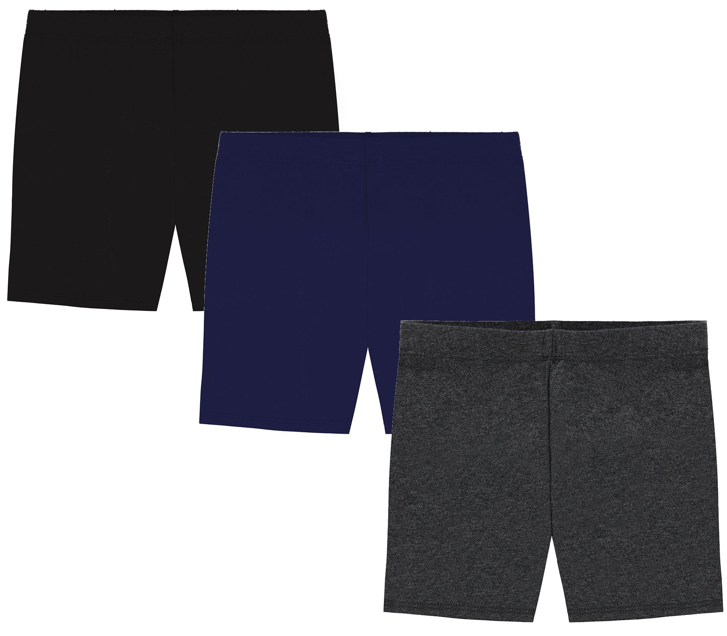 MY WAY Toddlers & Girls Bike Shorts Cotton & Spandex — Biker Shorts for Under Dresses, Cartwheel & Dance - 3 Pack Sizes 2T-16