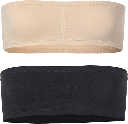 Popular Girl's Bandeau Bra with Removable Padding - Strapless Tube Bra for Girls and Teens, Seamless