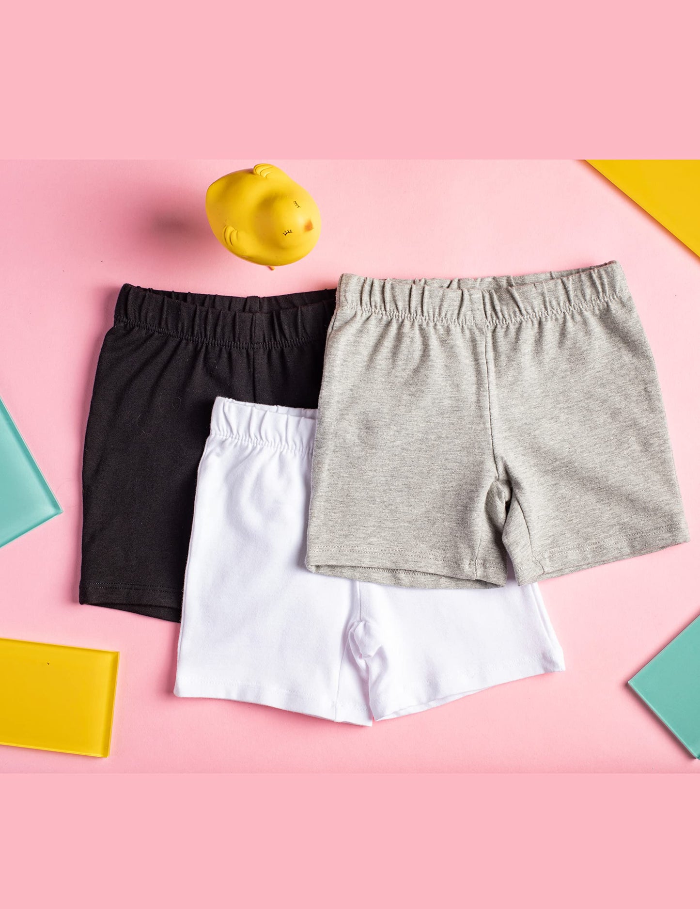 MY WAY Toddlers & Girls Bike Shorts Cotton & Spandex — Biker Shorts for Under Dresses, Cartwheel & Dance - 3 Pack Sizes 2T-16