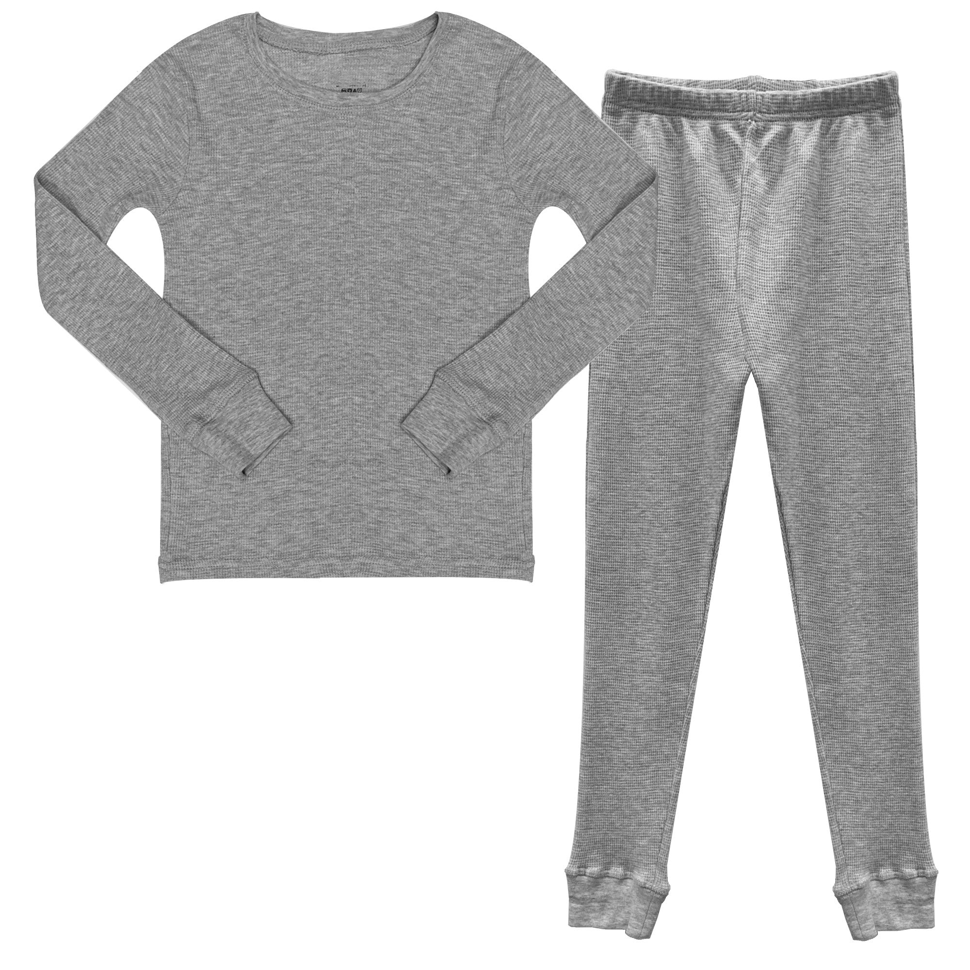 LUXUR Boys Thermal Underwear Set Elastic Waist Pajamas Sets Fleece Lined  Long Johns Breathable Base Layer Thermals Seamless Gray 160 