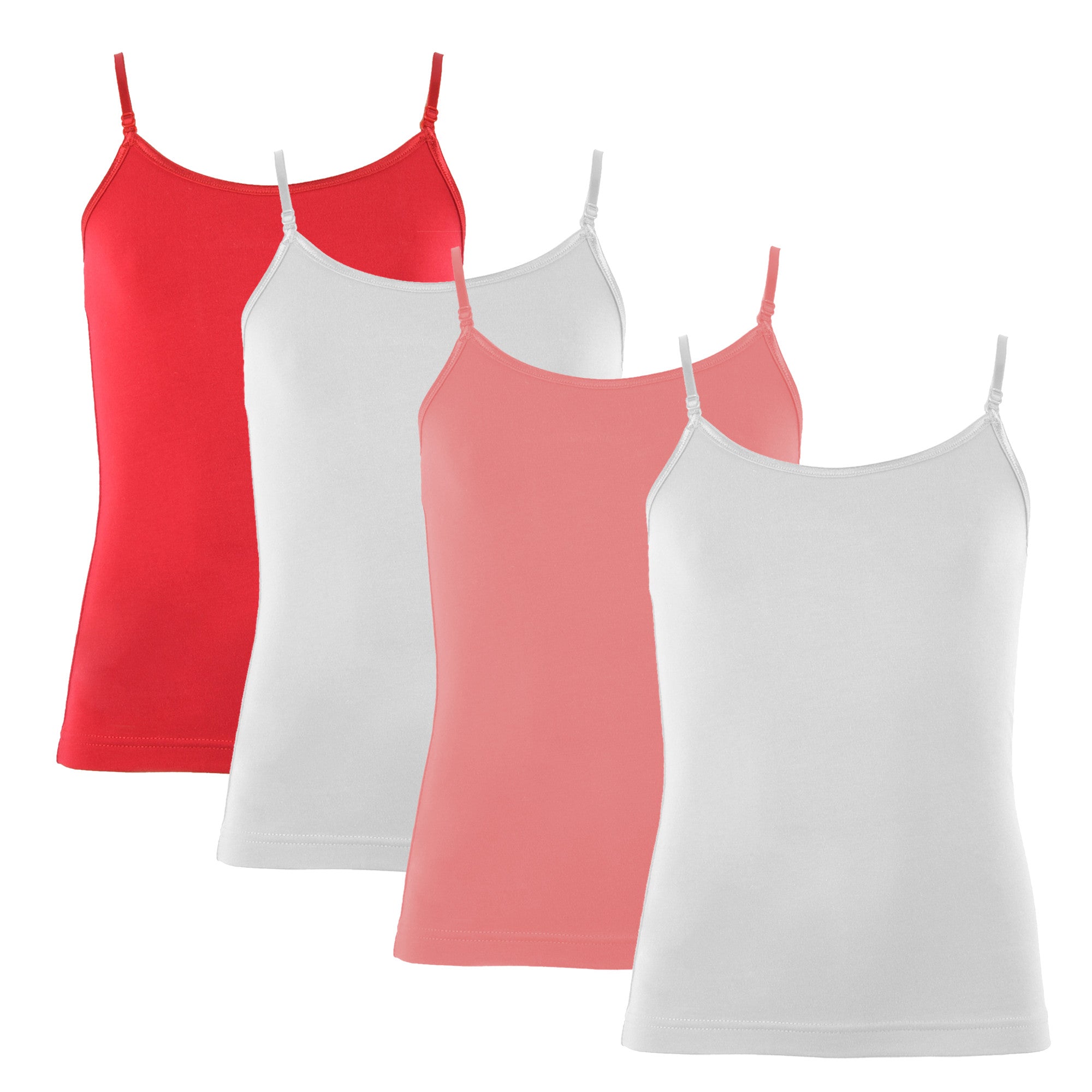 4 Pack White, Pink, Red