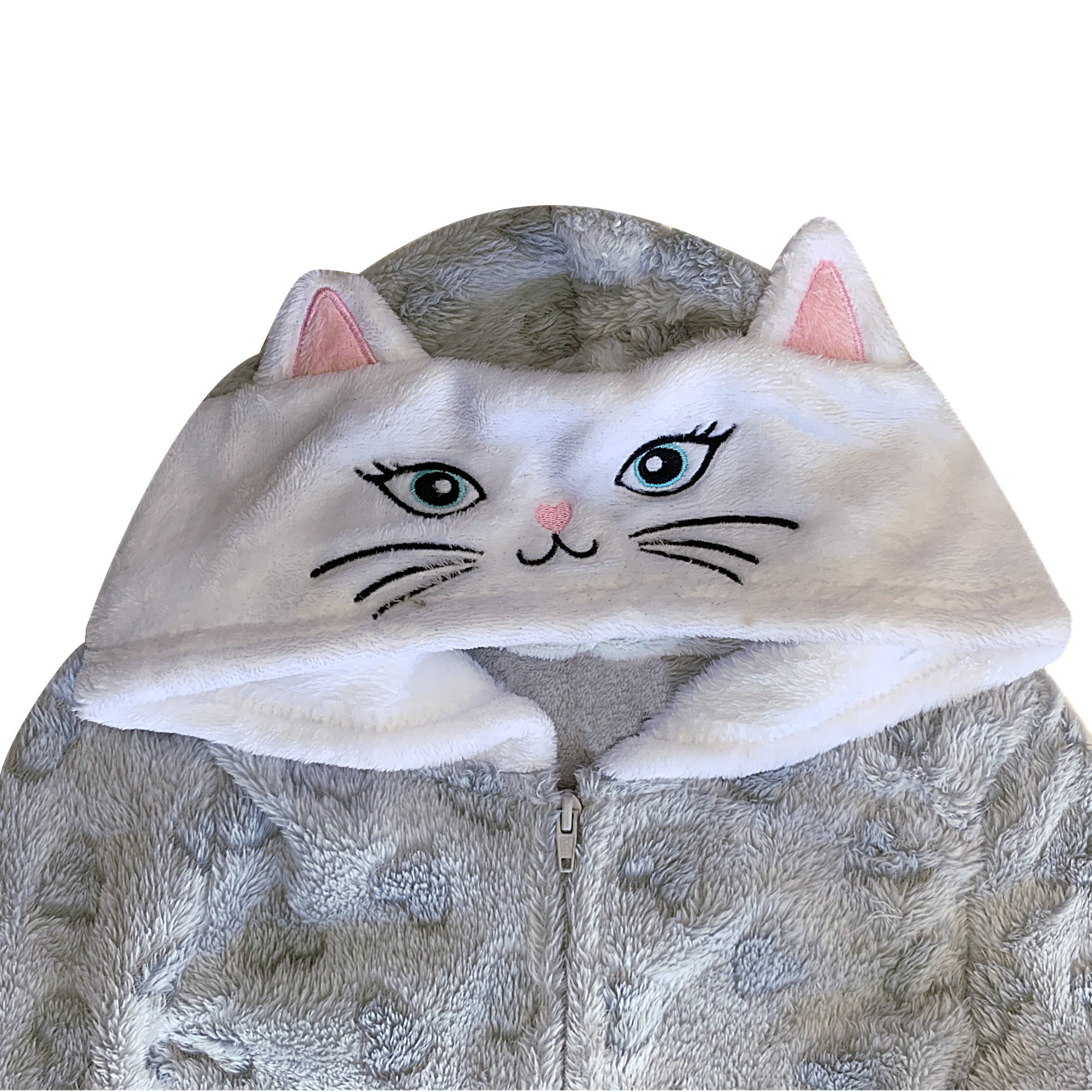 Popular Girl's Fuzzy Fleece Plush Blanket Sleeper Jumpsuit with Hood