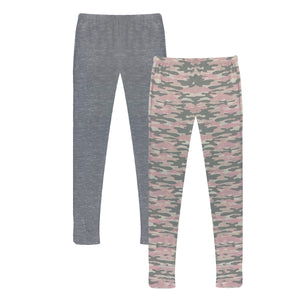Pink Camo and Solid Heather Grey
