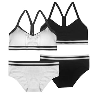 Popular Girls Matching Cotton Racerback Bra and Underwear Sets (2