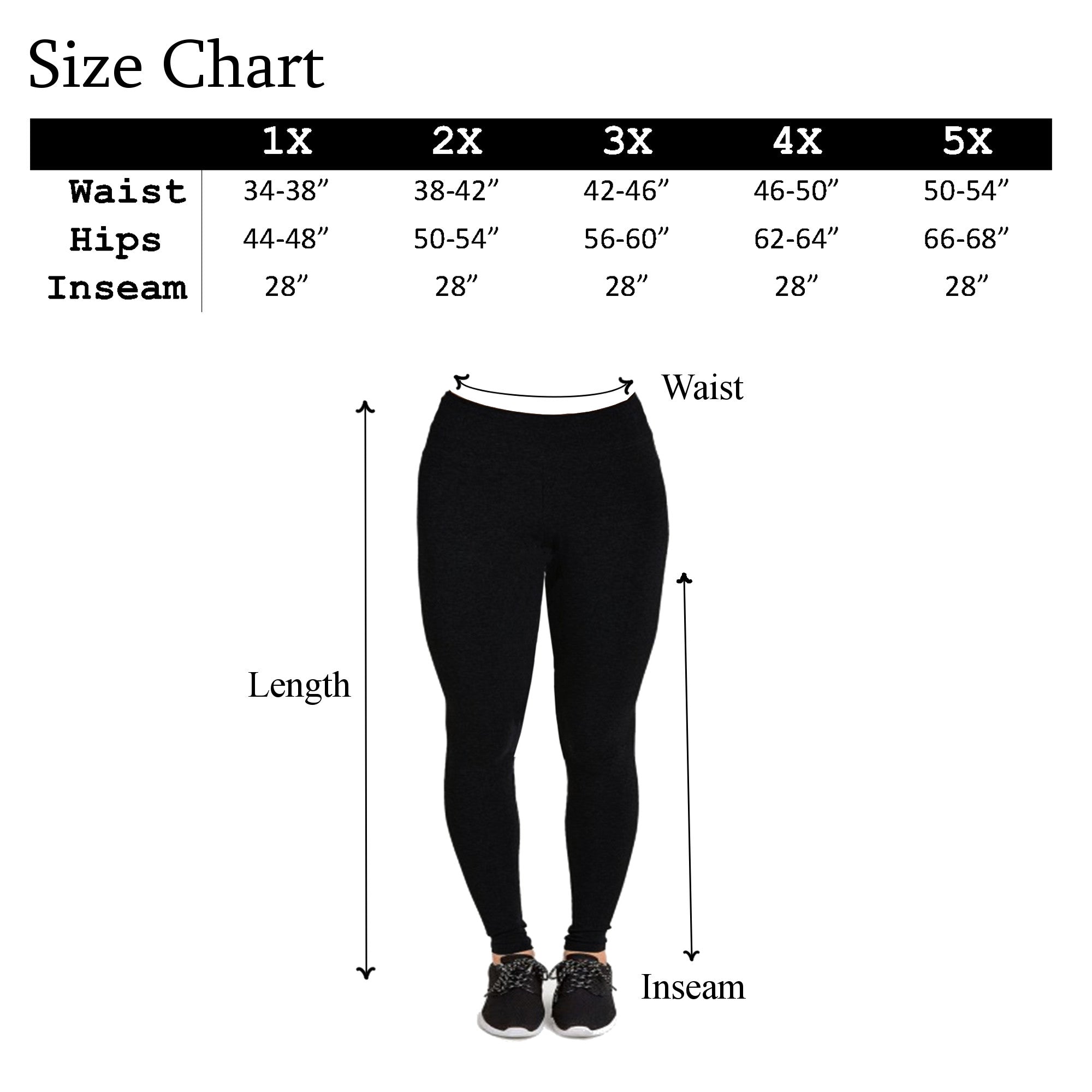 Women's Plus Size Cotton Solid Full Length Leggings (1X to 5X) – The  Popular Store